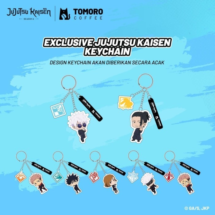READY TOMORO COFFEE X JUJUTSU KAISEN LIMITED EDITION KEYRING KEYCHAIN GANTUNGAN KUNCI SATORU GOJO