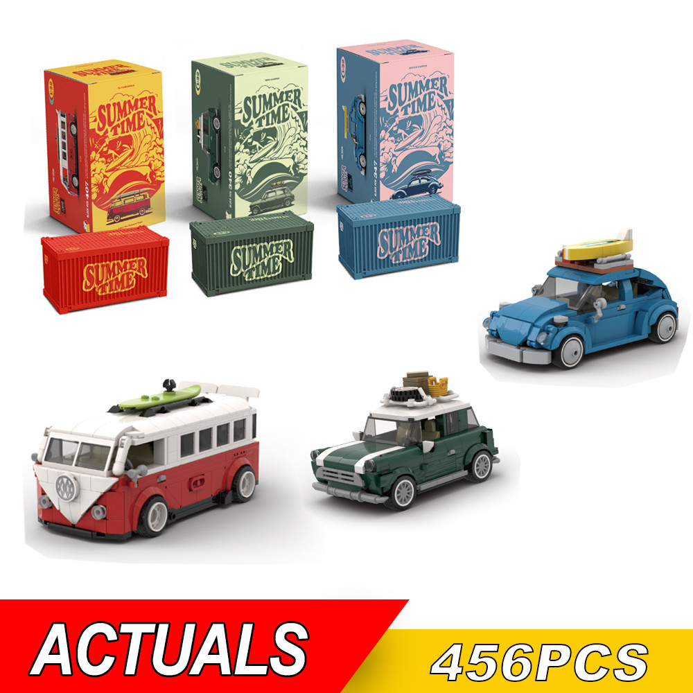 WEDO NEW Creative City Retro Car Building Blocks T1 Campervan Beetle Camper Car Bricks Mini Camper M