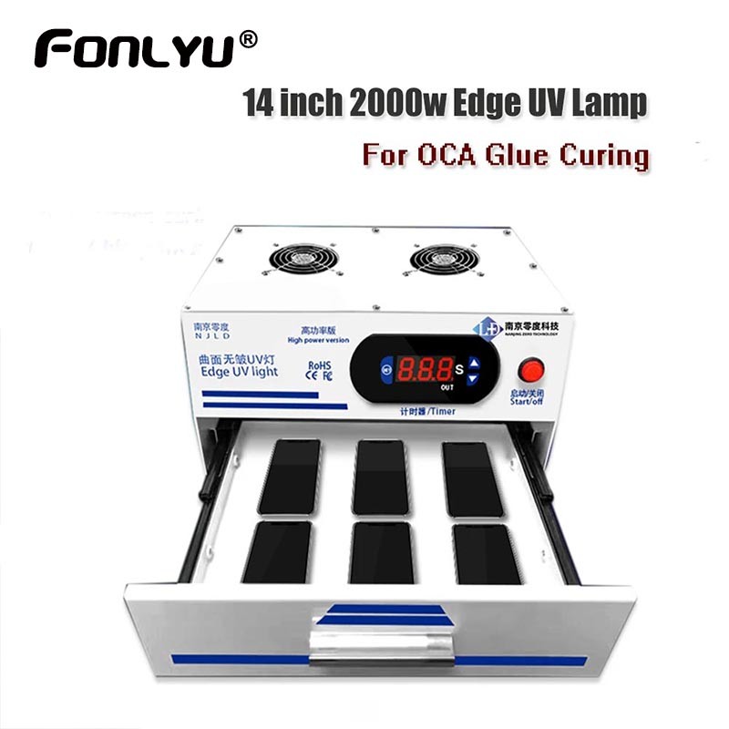 WEDO NJLD 14 inch 2000w UV Lamp For Samsung LCD Edge Screen Glass OCA Glue Laminating Reduce Wave Bu