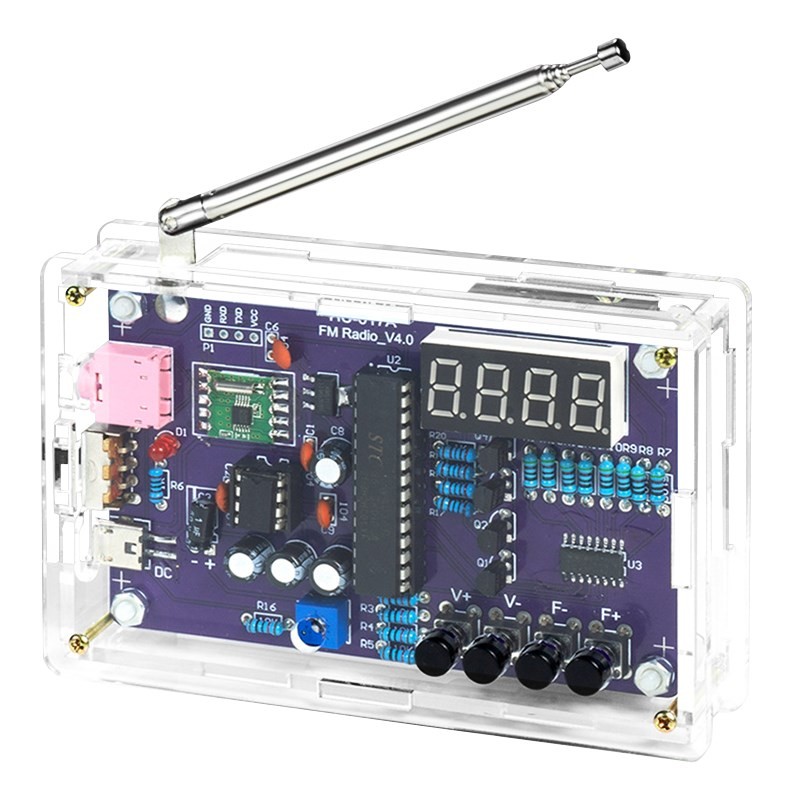WEDO FM Radio Assembly Kit FM Digital Circuit Board Making Single Chip Computer DIY Electronic Makin