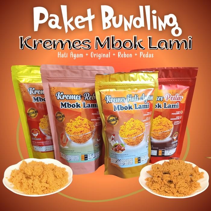 

Paket Bundling Kremesan Ayam Bersertifikasi Halal / Food Snack / Non Msg / Kremes Hati Ayam - Kremes