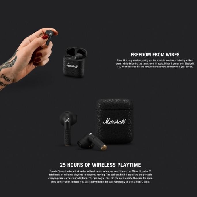 Marshall Minor III / Minor 3 True Wireless Earphones Garansi Resmi Terlaris