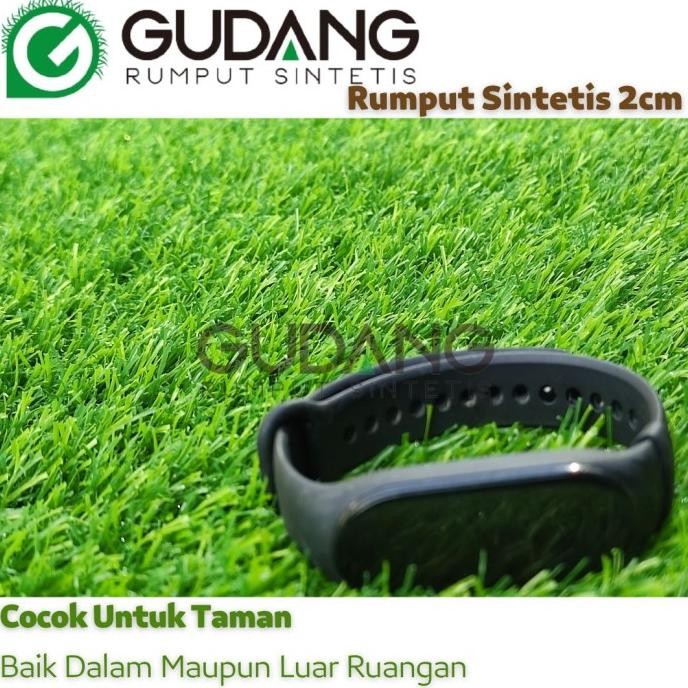 Terlaris Rumput Sintetis 2Cm Rumput Palsu, 1Roll 2 Meter X 25 Meter Ready Stok