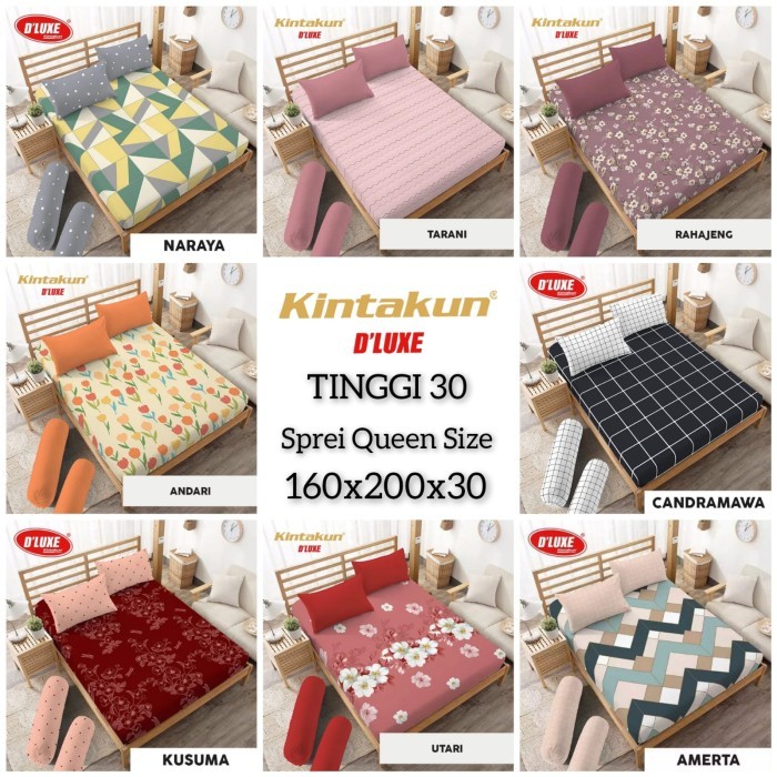 Sprei T30 Queen Kintakun Deluxe 160X200X30 Cm - Sprei Tinggi 30 Cm