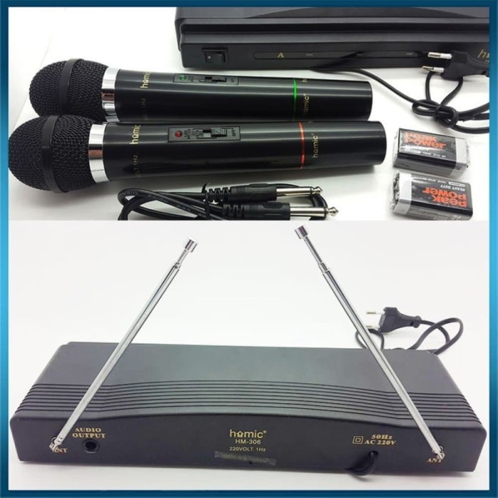 Microphone Double Wireless Homic Hm 306 Karaoke Original