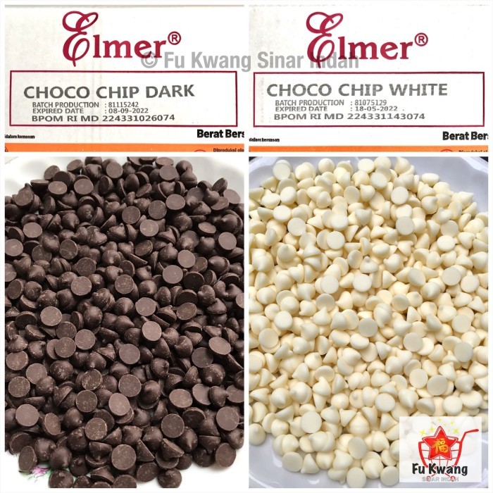 

EKSLUSIF Elmer Dark Choco Chips White Choco Chips 500 gram