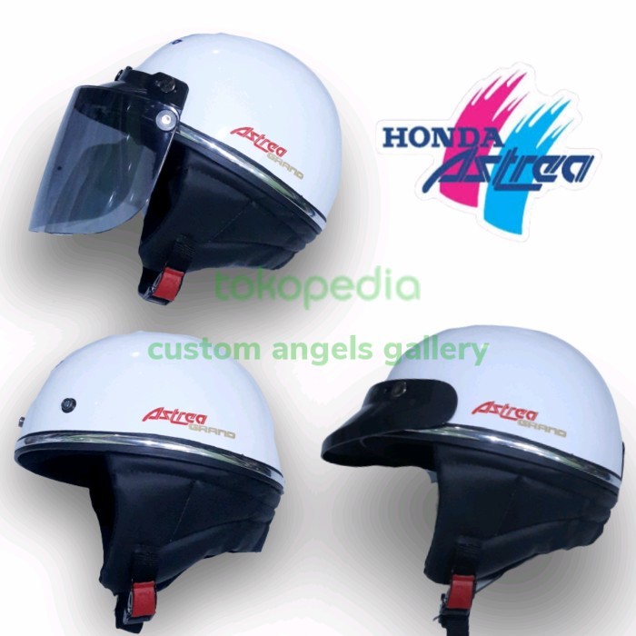 

BERGARANSI Helm chips retro astrea grand pet pendek