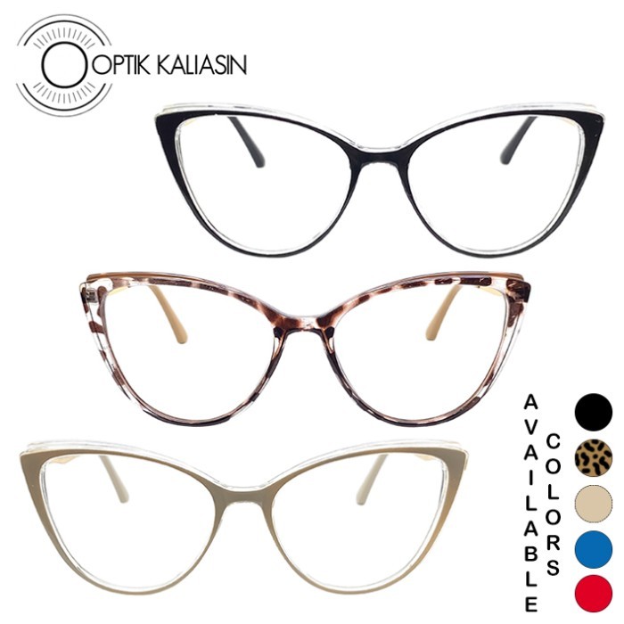 MURAH Frame Kacamata wanita cat eye mata kucing besi full frame pegas 7820