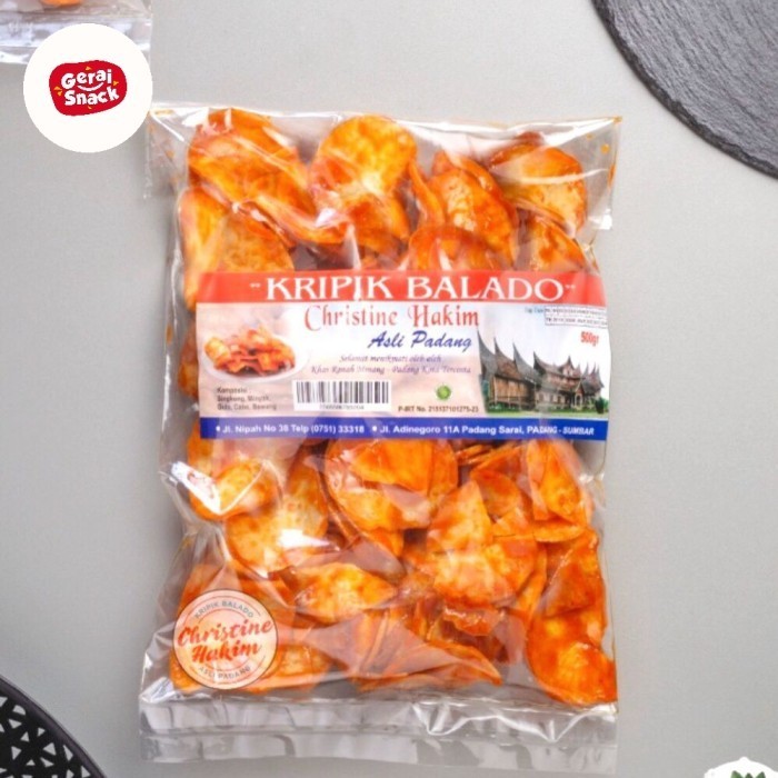 

TERPERCAYA Keripik Balado Christine Hakim Oleh Oleh Khas Padang 250 g