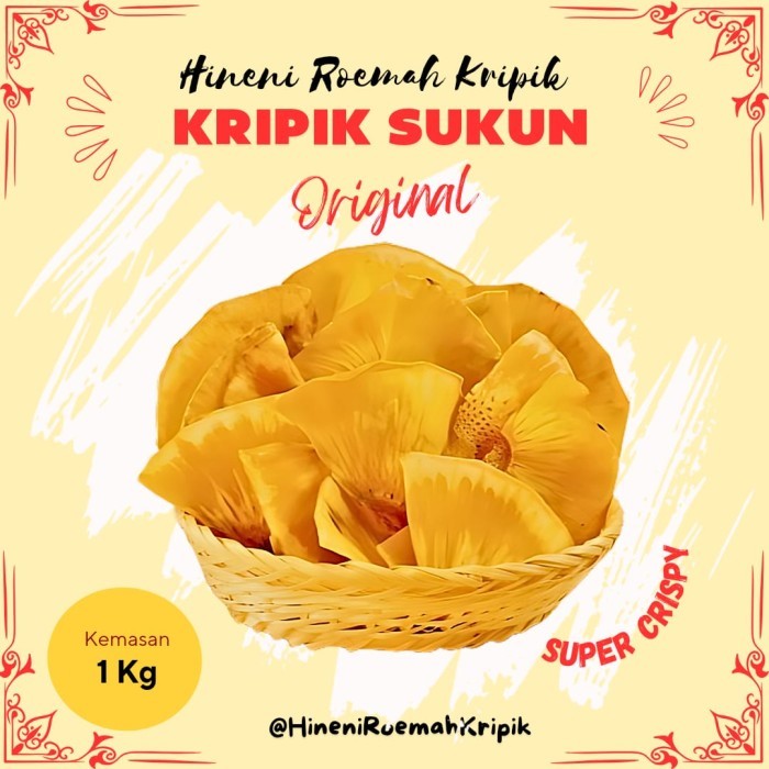 

BERGARANSI 1kg KRIPIK SUKUN ORIGINAL ASIN RENYAH DAN GURIH snack buah lezat