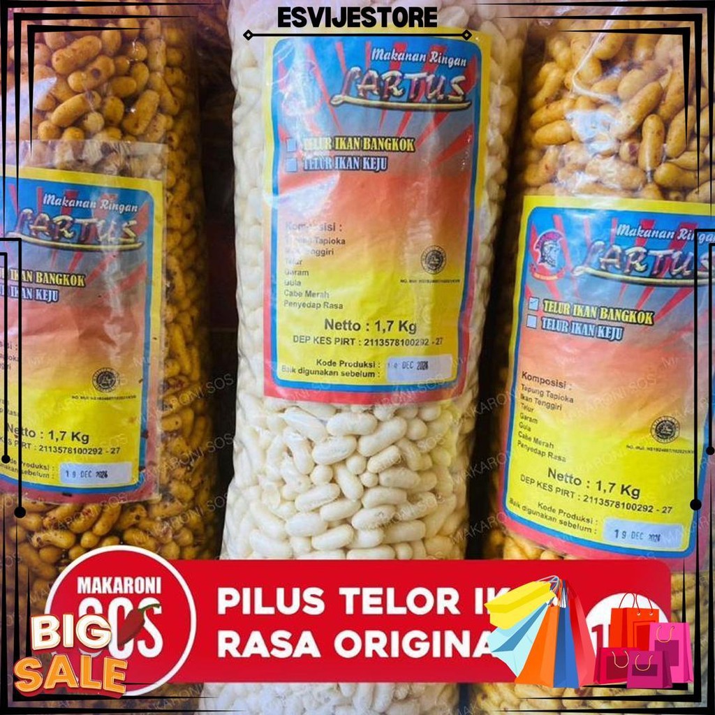 

Pilus Ikan 1Kg Telor Ikan Rasa Rujak Original Keju Snack Renyah Premium Snack Viral Pedas Ramadhan Sale