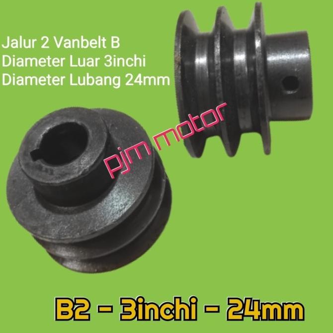 :0:0:0] B2x3x24mm pully puli poli besi cor mesin dinamo elektromotor 3 inci