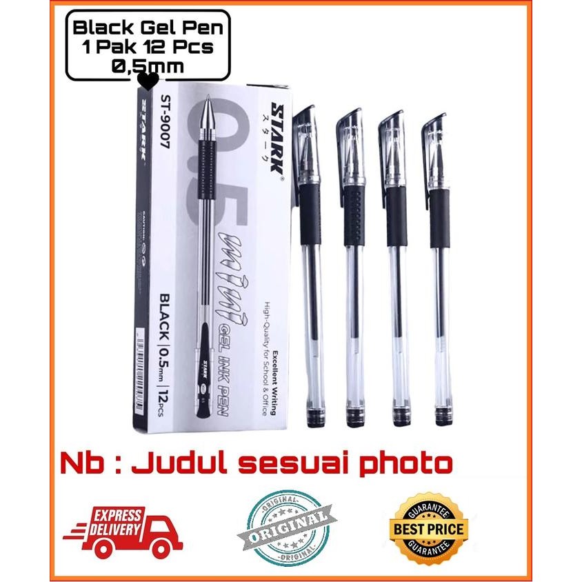 

Pulpen Pen Gel Murah 0,5 Mm / Pen Gel Hitam Grosir Harga 1 Pack (12 Pcs)