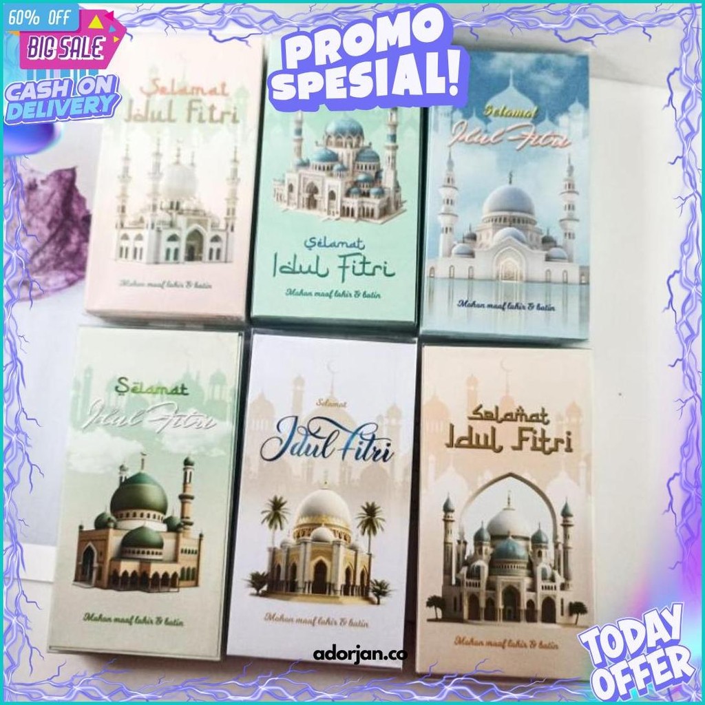 

Amplop Lebaran Idul Fitri Panjang Serbaguna Motif Islamiah Isi 50Pcs Angpo Lebaran Sale