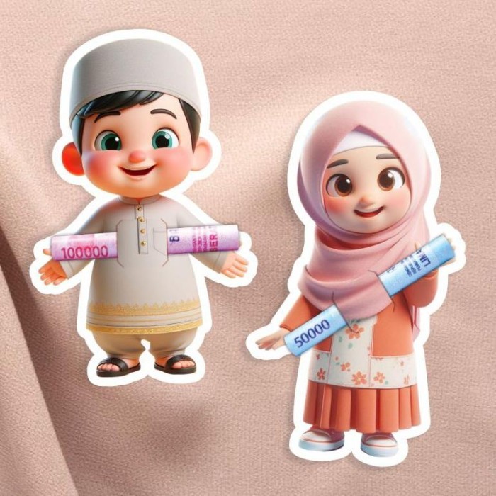 

New! NEW!!! 40pcs Amplop lebaran gemoy karakter 3d idul fitri 2025 uang selip peluk angpao THR unik Lebaran