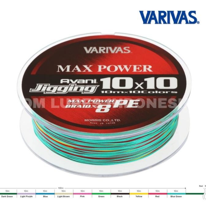 Varivas PE Line Avani Jigging 10x10 Max Power X8 600m Terlaris