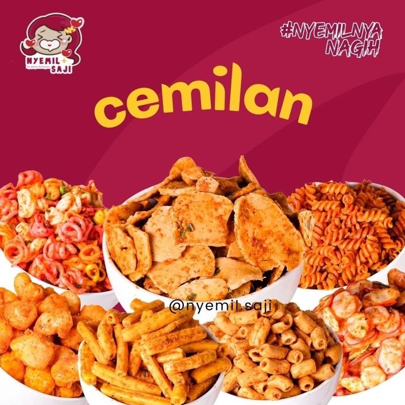 

[!] Cemilan 70 GR Basreng Mie Kering kerupuk Seblak Pangsit Makaroni Stick Gelung Pedas MURAH @Nyemil.saji