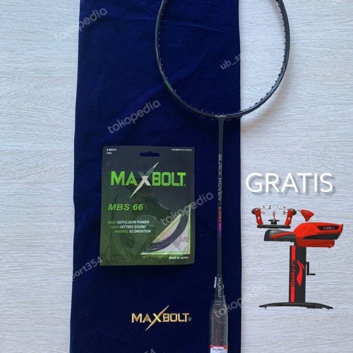 Raket Badminton Maxbolt Woven black LTD original