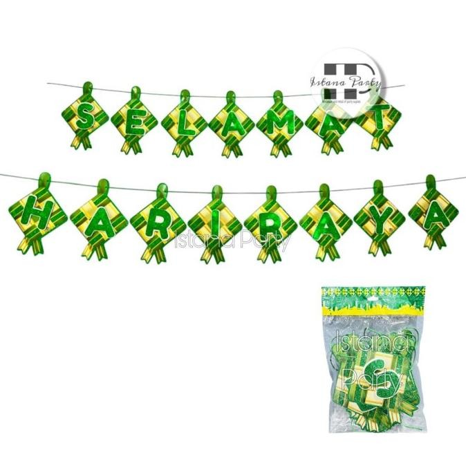 

=====] Banner Idul Fitri / Bunting Flag Lebaran SELAMAT HARI RAYA M731 Ketupat