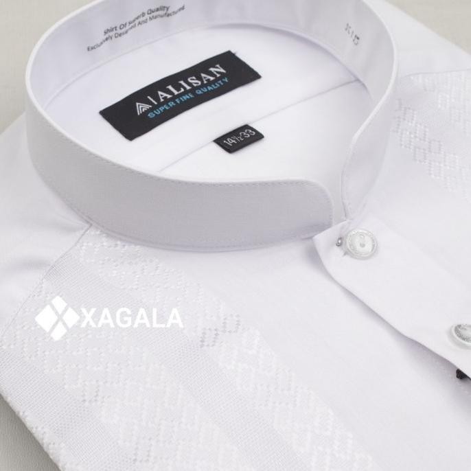Terlaris Baju Koko Putih Lengan Panjang Reguler ( Original 100 % Alisan ) Ready Stok