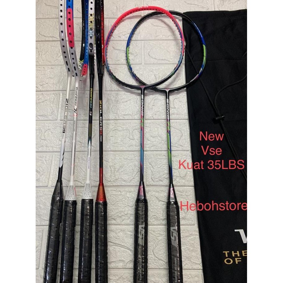 Raket Badminton NEW VSE TORNADO,SONIC 72,ZIGLER 99 DLL KUAT 35 LBS Terlaris