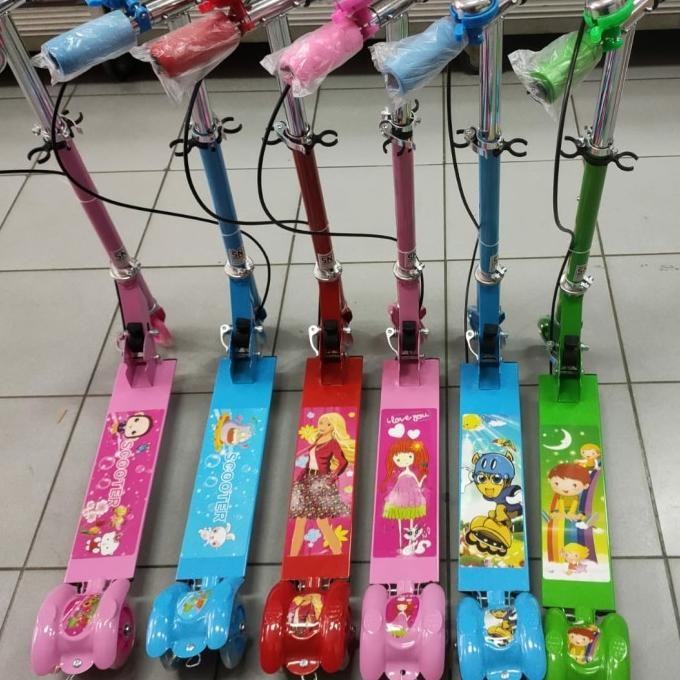 Sale Skuter Scooter Otoped Otopet Besi Anak Bell Murah Khusus Warna Pink