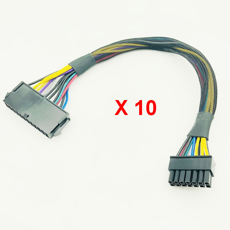 LAGI BERJUANG 10PCS High Quality ATX 24Pin to 14Pin Power Supply Cable Cord 24p to 14p 18AWG Wire fo