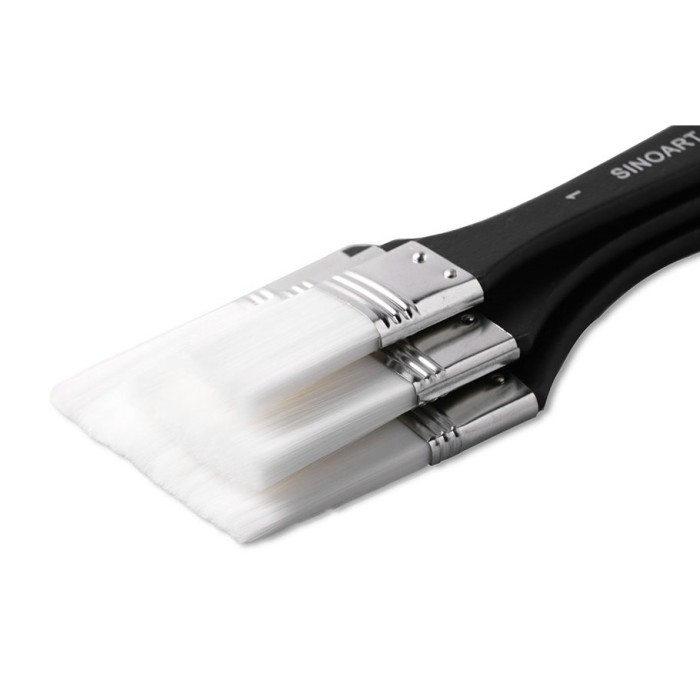 

SINOART White Synthetic Large Flat Brush 3-pcs Set