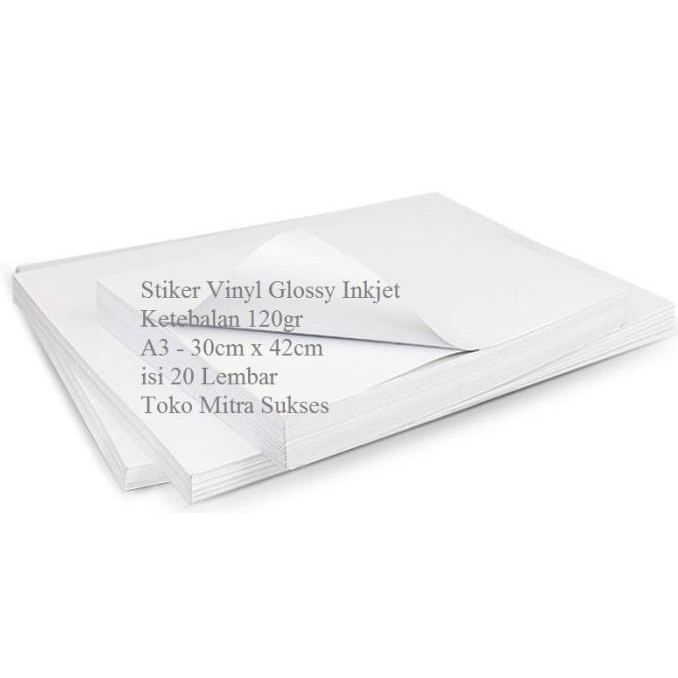 

STIKER VINYL GLOSSY INKJET A3 BARU