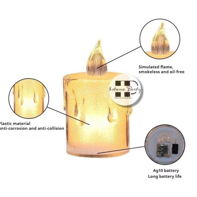 

#@#@#@#@] Lilin LED Kristal / Electric Candle Crystal Per Pcs - 5cm