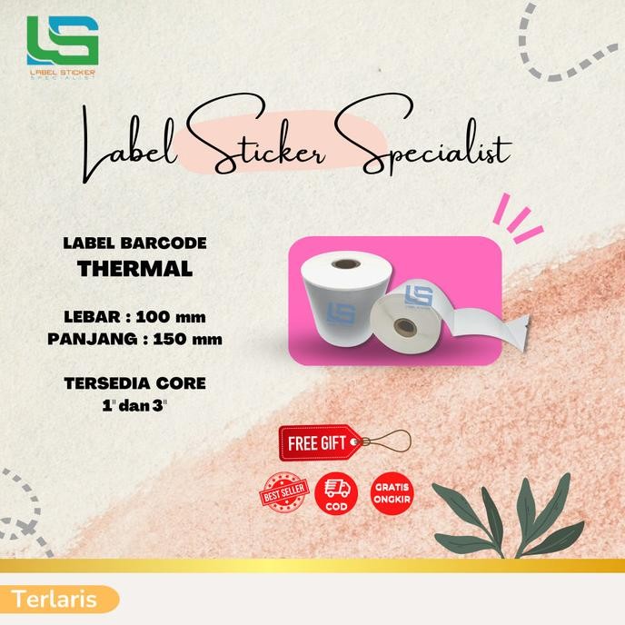 

STICKER LABEL BARCODE 100X150 MM DIRECT THERMAL 500 PCS