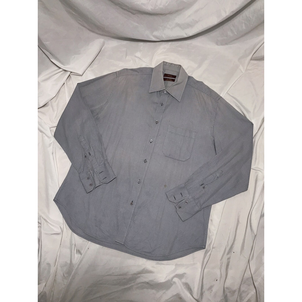 Nego Boskuu > Wood Longsleeve Exclusive Pattern Shirt Original - Light Grey (Outfit/Pakaian)|Prelove