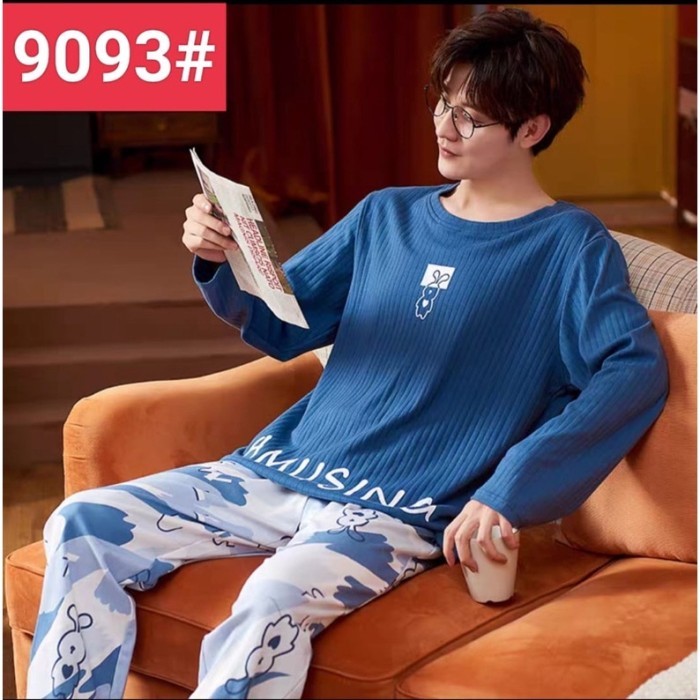 TERLARIS PAJAMAS COWOK REMAJA ABG TANGGUNG KAOS SPANDEX SETELAN CELANA PANJANG IMPORT BAJU TIDUR