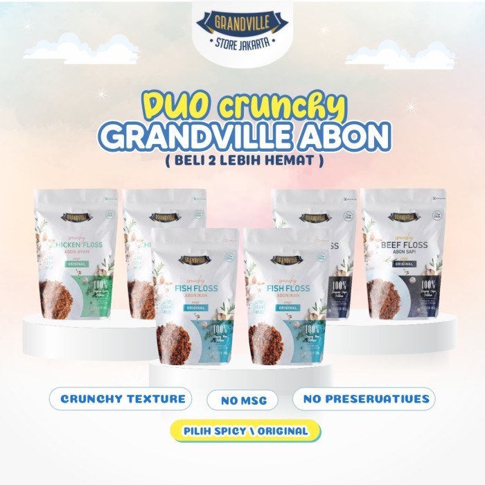 

GRANDVILLE DOUBLE PACK (2 PACK) ABON AYAM / ABON IKAN / ABON SAPI CRUNCHY FLOSS MPASI KODE 297