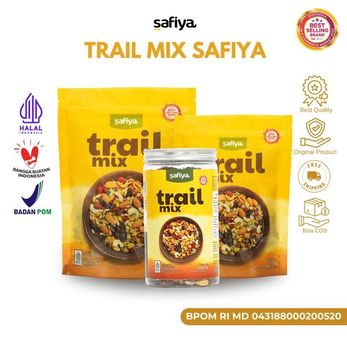 

SAFIYA TRAIL MIX ORIGINAL 500 GRAM DRIED FRUIT SEED NUT ROASTED SNACK SEHAT KODE 243