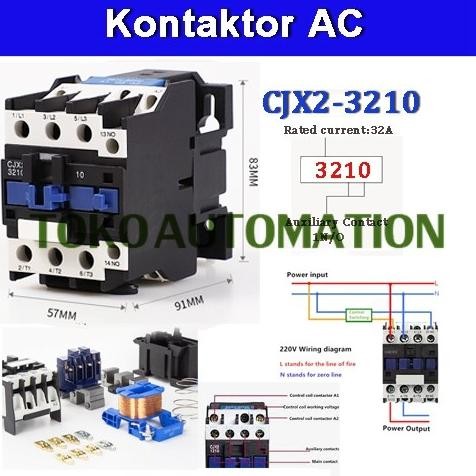 CJX2-3210 CJX2 3210 220V AC 32A 1NO CONTACTOR MOTOR STARTER RELAY SD59