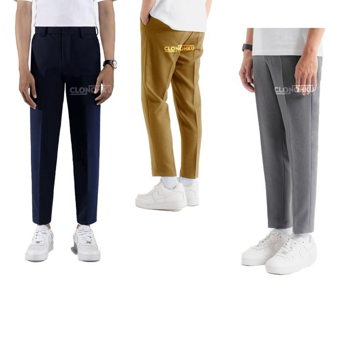 Clonohku Celana Ankle Pants Pria BIG SIZE (JUMBO) Ankle Pants - Office Pants - Celana Bahan Pria