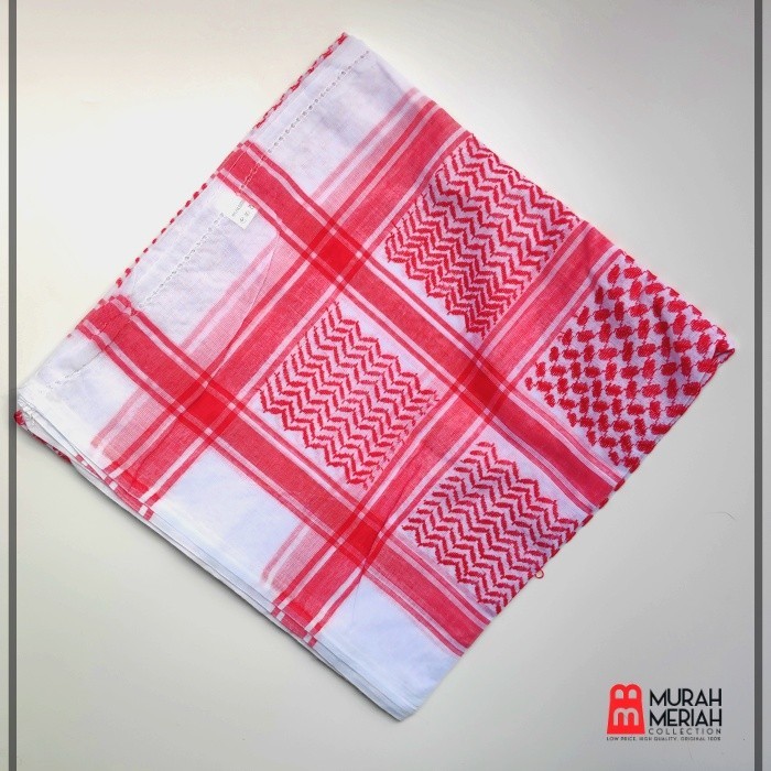 Sorban Sorban Merah Putih Almas Arafat Original halus arab panjang