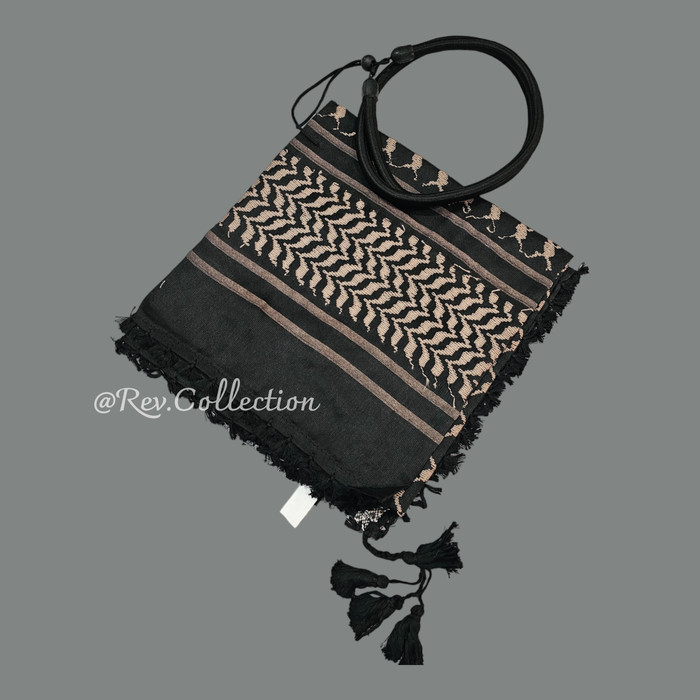 Sorban Ikat Kepala Sorban Arab Perlengkapan Haji dan Umroh Pria - Hitam, Allsize halus arab panjang