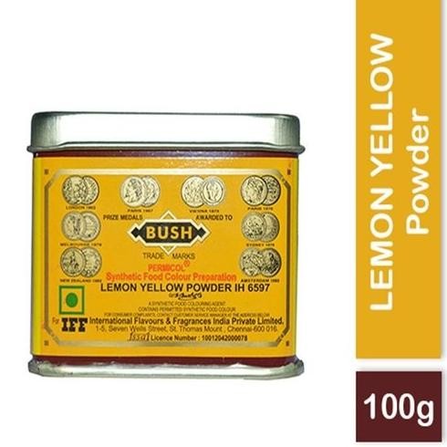 

^%^%^%^%] BUSH Synthetic Lemon Yellow Food Colour Powder (IH6597, 100gms Tin)