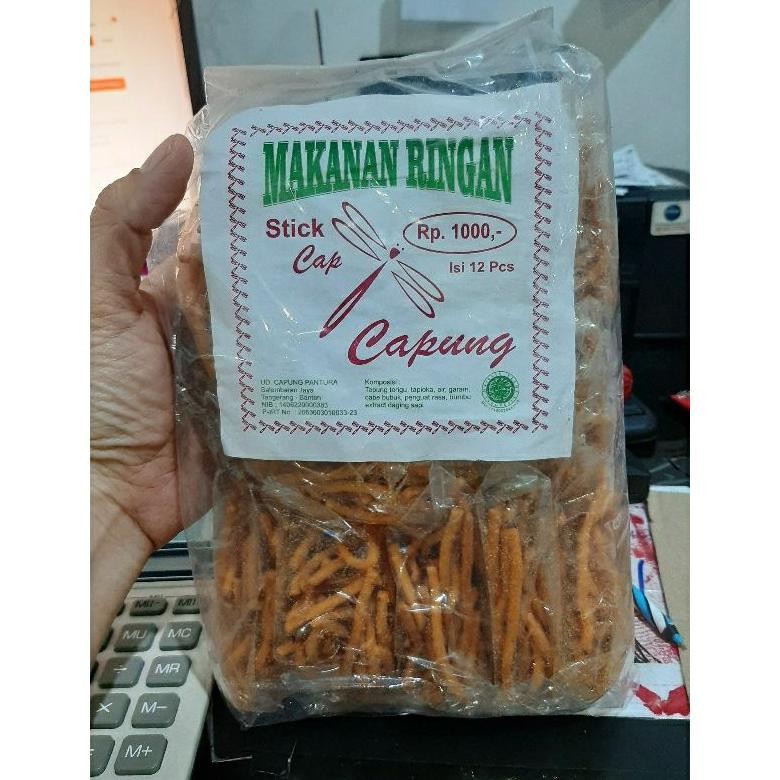 

cemilan stick pedas cap capung snack stik enak dan murah basreng,usus dan seblak ceker