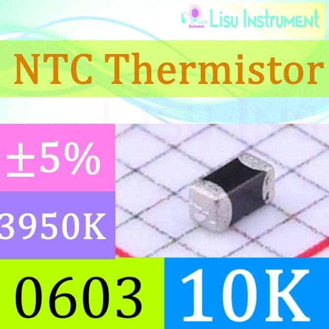 Murah (20) 10K 0603 NTC Thermistor 5% 3950K@3% Temperature Sensor 10k lisu992 Ayo Beli
