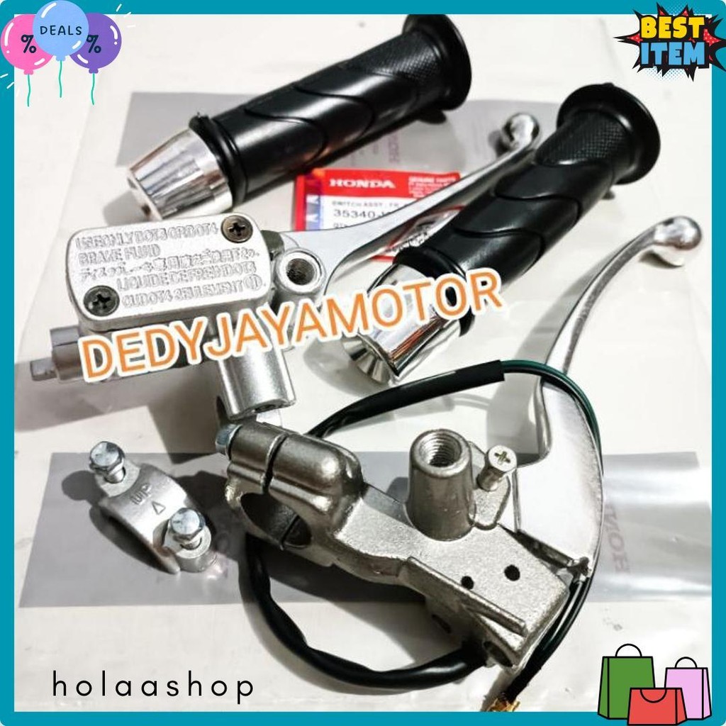 Master Rem Atas Assy Beat Karbu Sepaket + Dudukan Spion Kiri + Handle Rem Kiri + Baut Handle Beat Ka