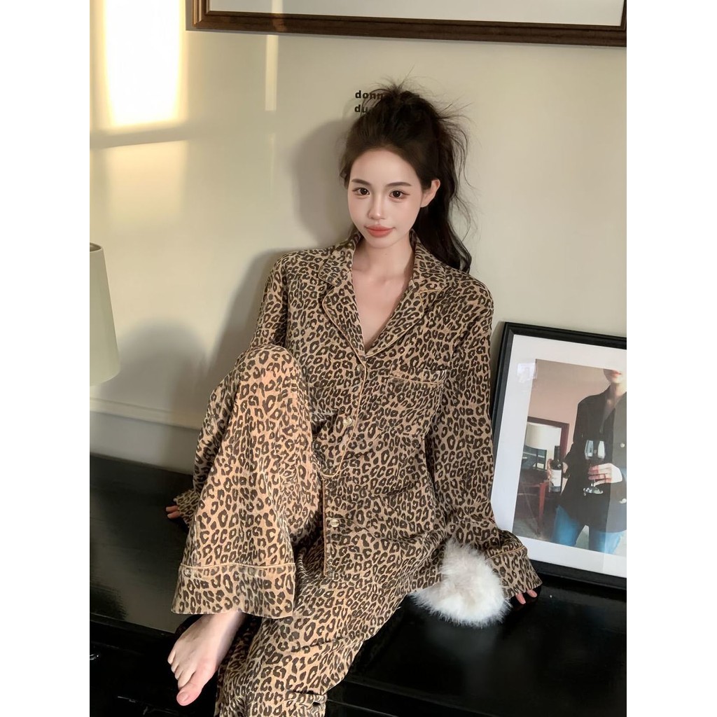 Set Piyama Santai Motif Macan Tutul