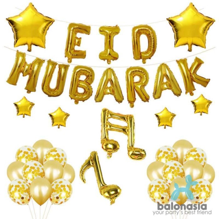 

New! Balonasia set lebaran / idul fitri melody gold Lebaran