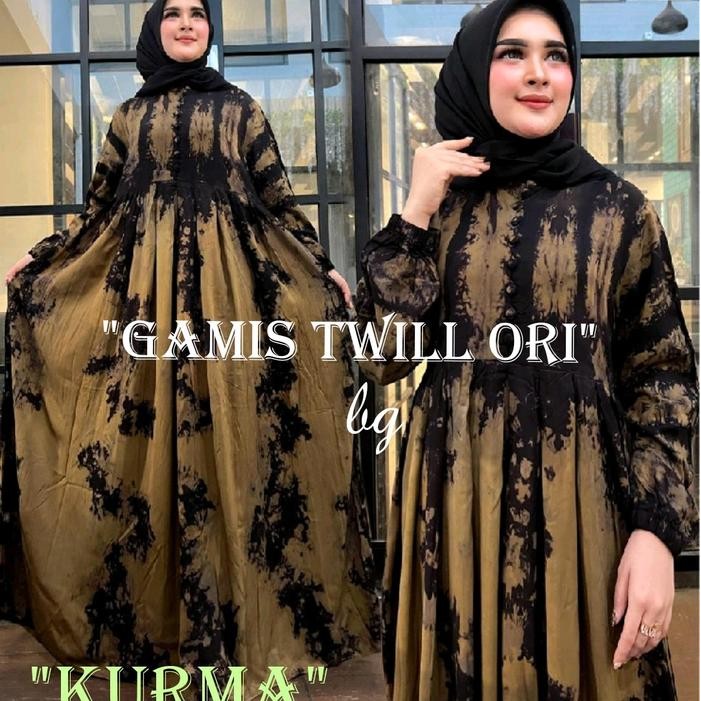 

Gamis Twill Ori Bg Collection Motif Kurma Olive