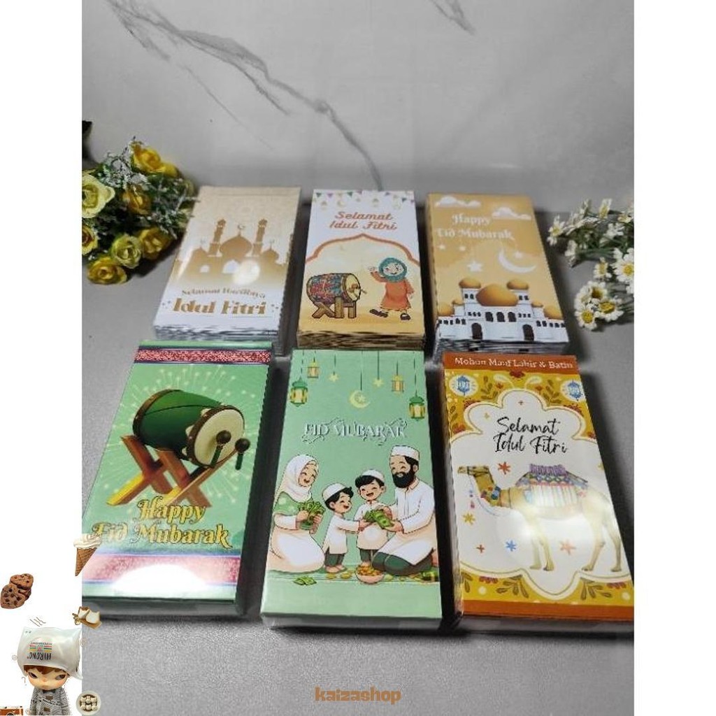 

Amplop Lebaran Idul Fitri Ukuran Besar 7,5 X 16 Cm (1 Pack 50Lembar ) Uang Tanpa Di Lipat Kemasan Mika Karakter Islamik Kualitas Impor Murah