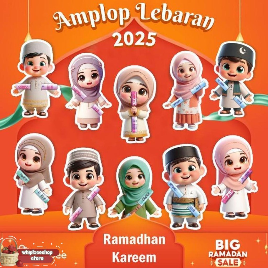

(50Pcs)Amplop Gemoy Amplop Lebaran 2025 Amplop Karakter Amplop 3D Lucu Amplop Angpao Idul Fitri Lucu Diskon