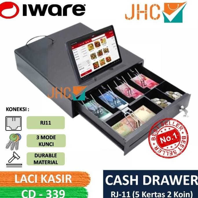 

BEBAS ONGKIR - IWARE LACI KASIR UANG CD339 CASH DRAWER CD-339 RJ11 Pengganti CD330