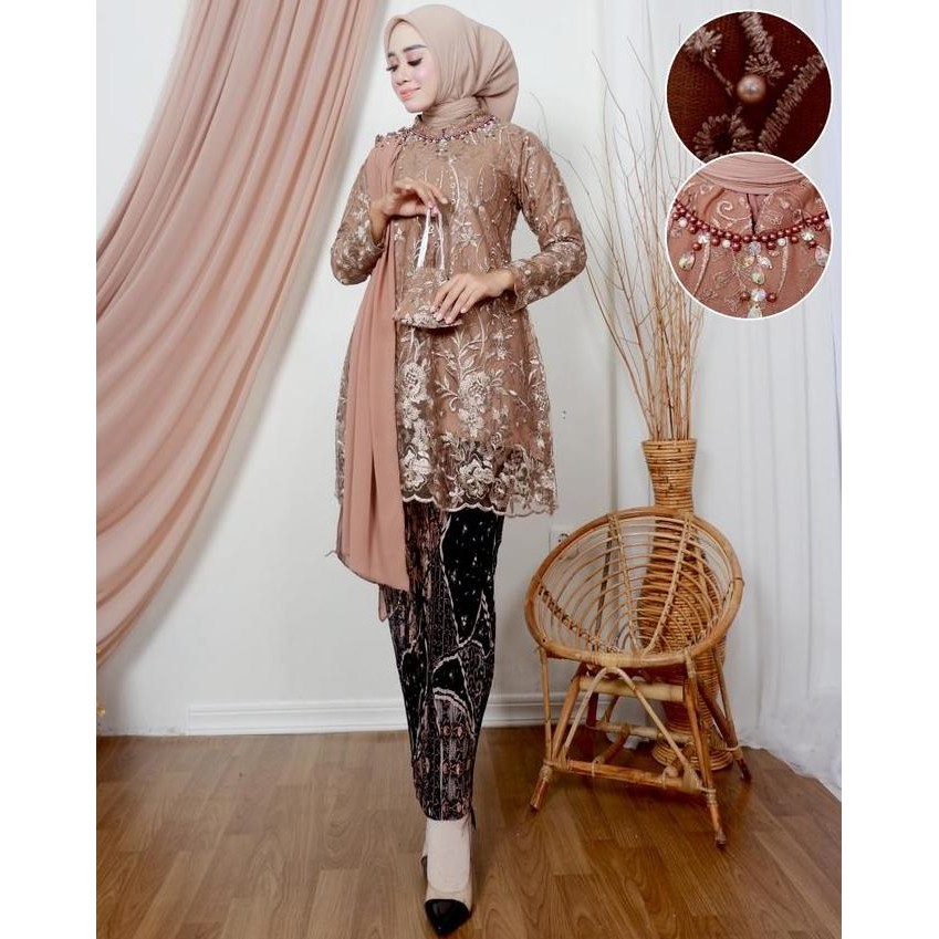 Tunik Selendang Putri Set Tunik Selendang Original Kebaya Modern Set Kebaya Selendang Kebaya Wisuda 